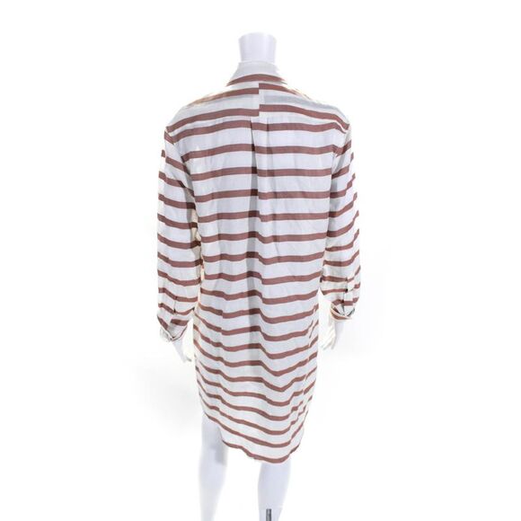 Emily Phillips Women's Long Sleeves Button Down Midi Shirt Dress Stripe Size 4 - Picture 3 of 6